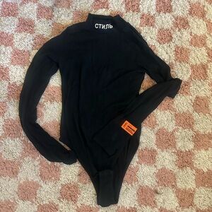 Heron Preston Black Viscose Bodysuit Size M